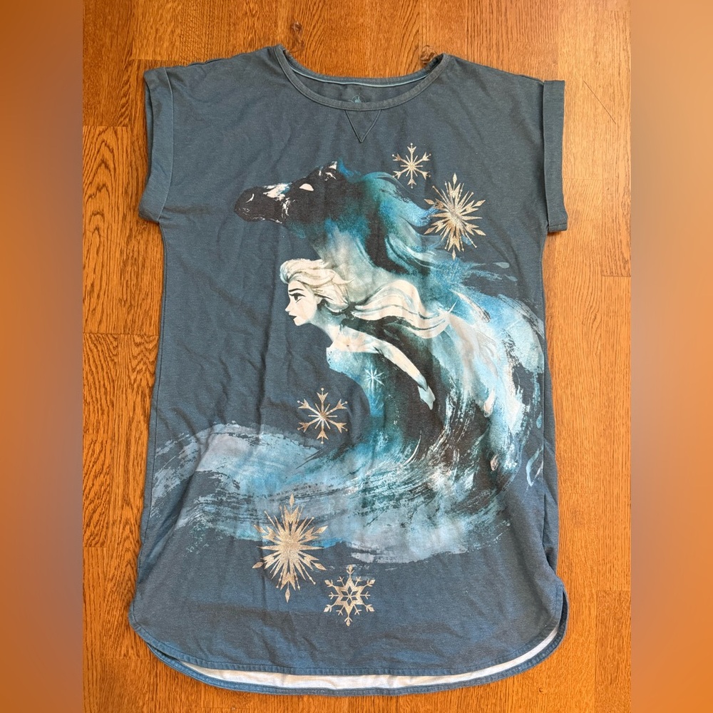 Disney Store Frozen Elsa Nightshirt Nightgown Sleepwear Women Size M/L